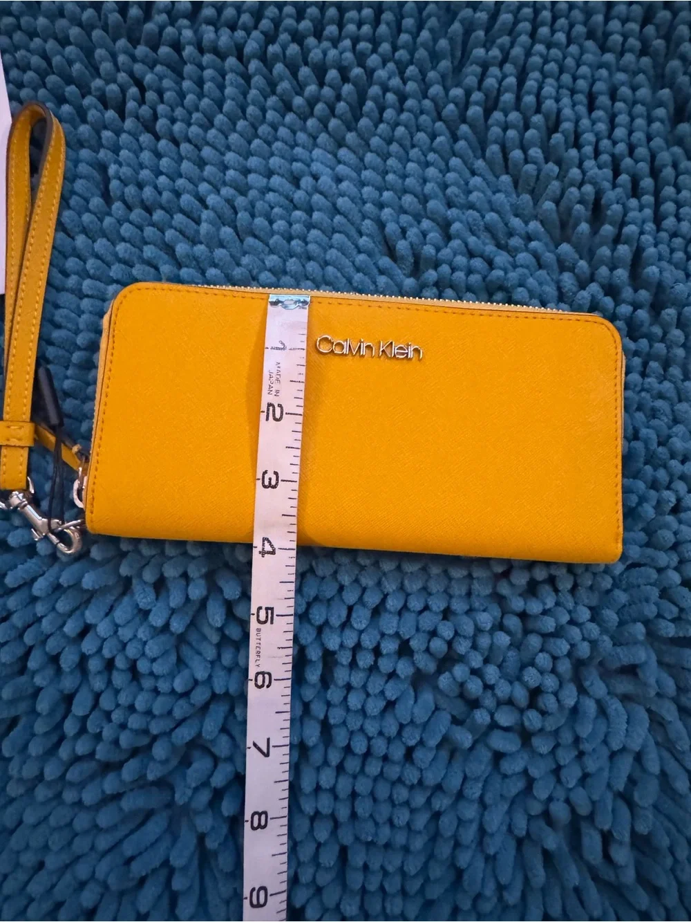 Calvin Klein Bright Yellow Zip-Around Wristlet